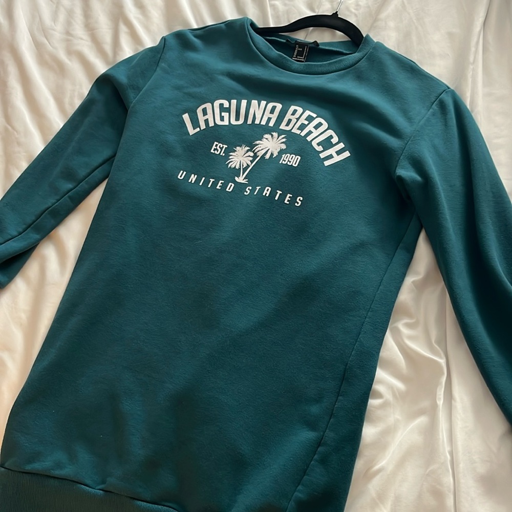 Forever 21 Sweater Teal Dress Laguna Beach